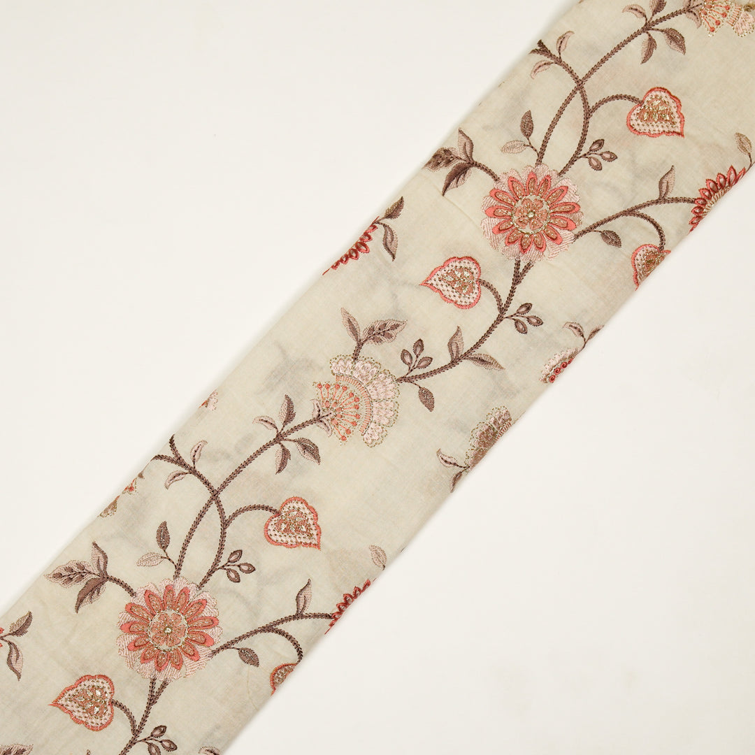 Wardah Jaal on Cream Malmal Embroidered Fabric