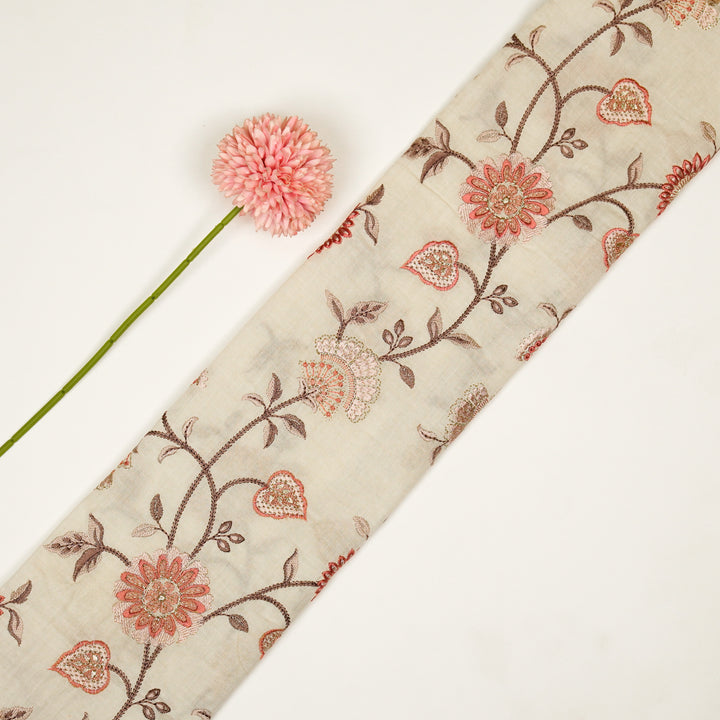 Wardah Jaal on Cream Malmal Embroidered Fabric