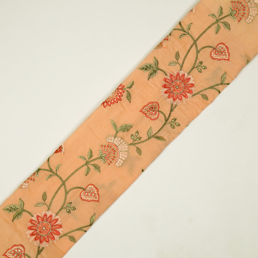 Wardah Jaal on Peach Malmal Embroidered Fabric