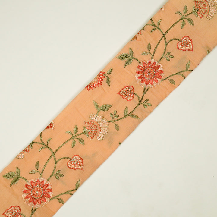 Wardah Jaal on Peach Malmal Embroidered Fabric