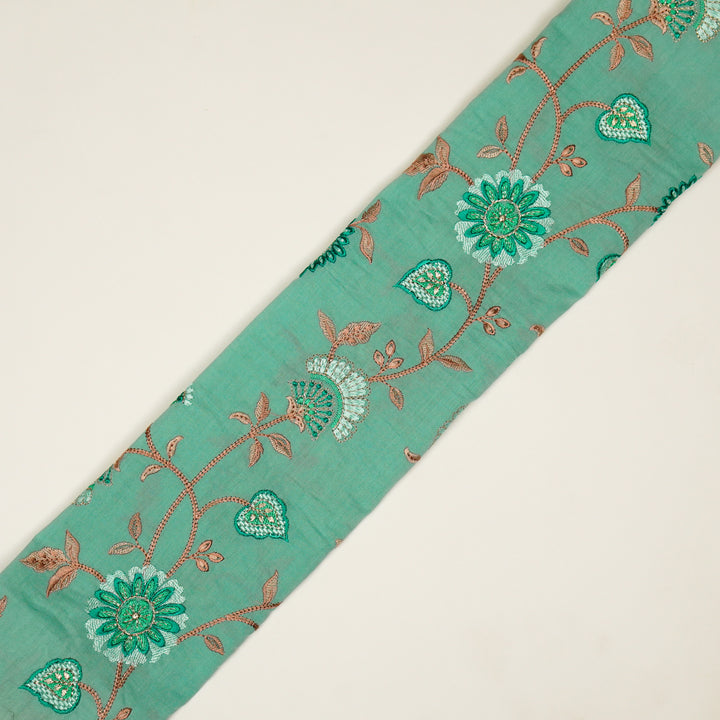 Wardah Jaal on Forest/Green  Malmal Embroidered Fabric