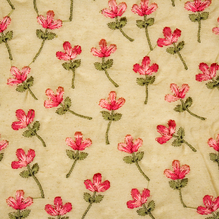 Varsha Buti on Beige Cotton Linen Embroidered Fabric