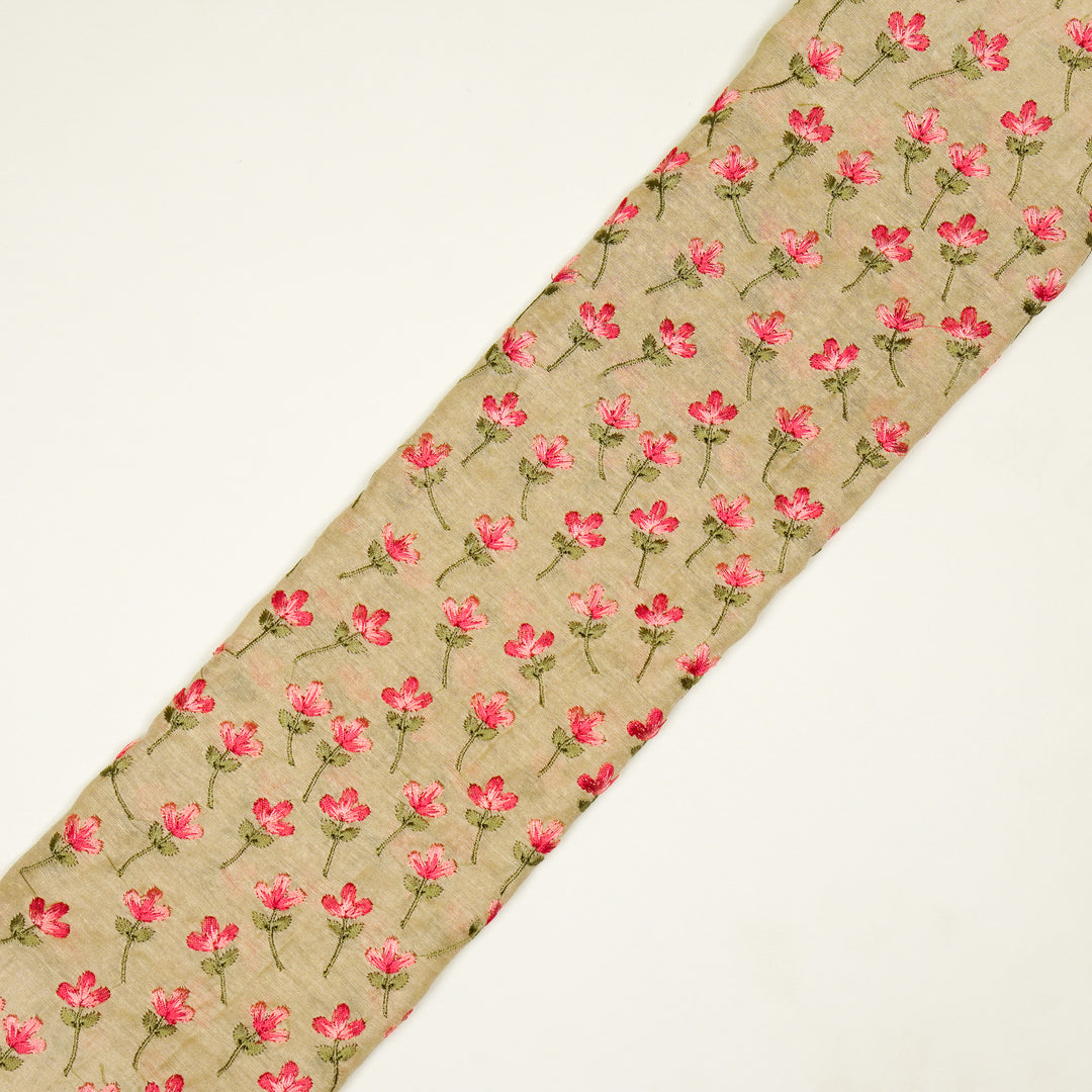 Varsha Buti on Beige Cotton Linen Embroidered Fabric