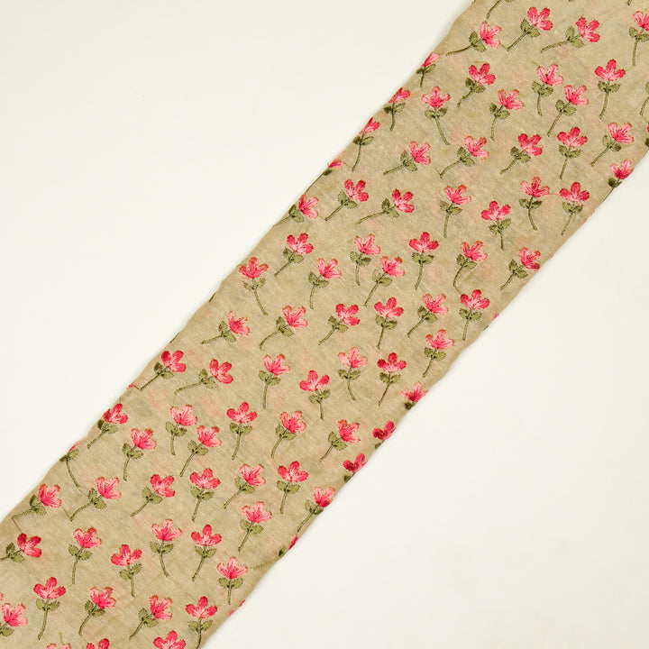 Varsha Buti on Beige Cotton Linen Embroidered Fabric