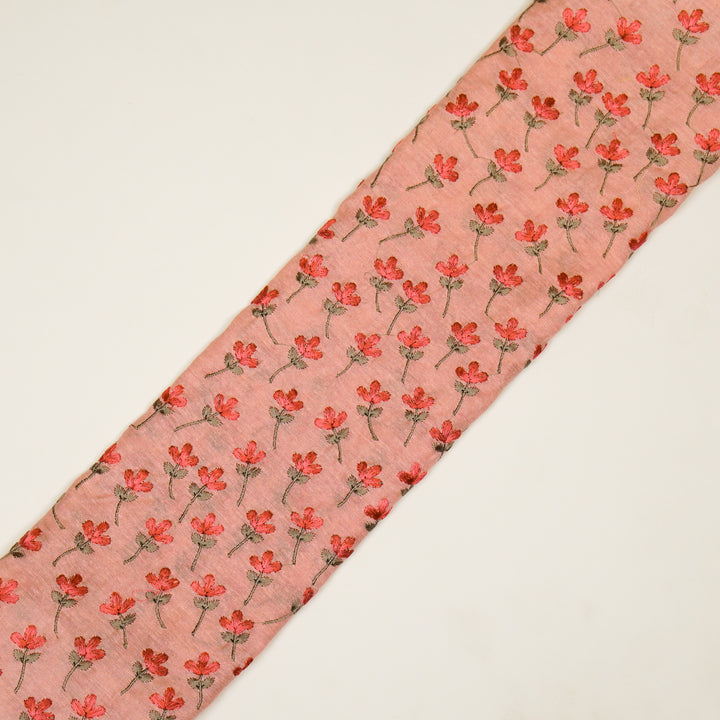 Varsha Buti on Light Gajari Cotton Linen Embroidered Fabric