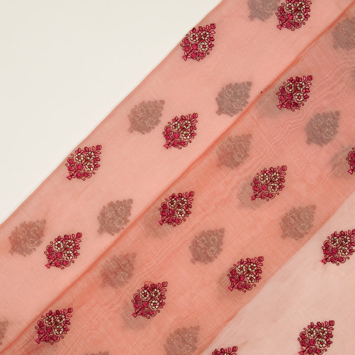 Lavika Buti on Gajari Cotton Silk Embroidered Fabric