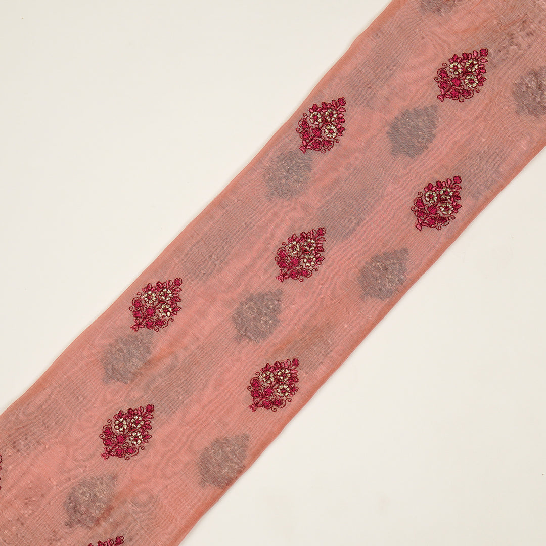 Lavika Buti on Gajari Cotton Silk Embroidered Fabric