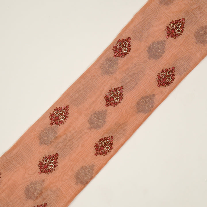 Lavika Buti on Gajari Cotton Silk Embroidered Fabric