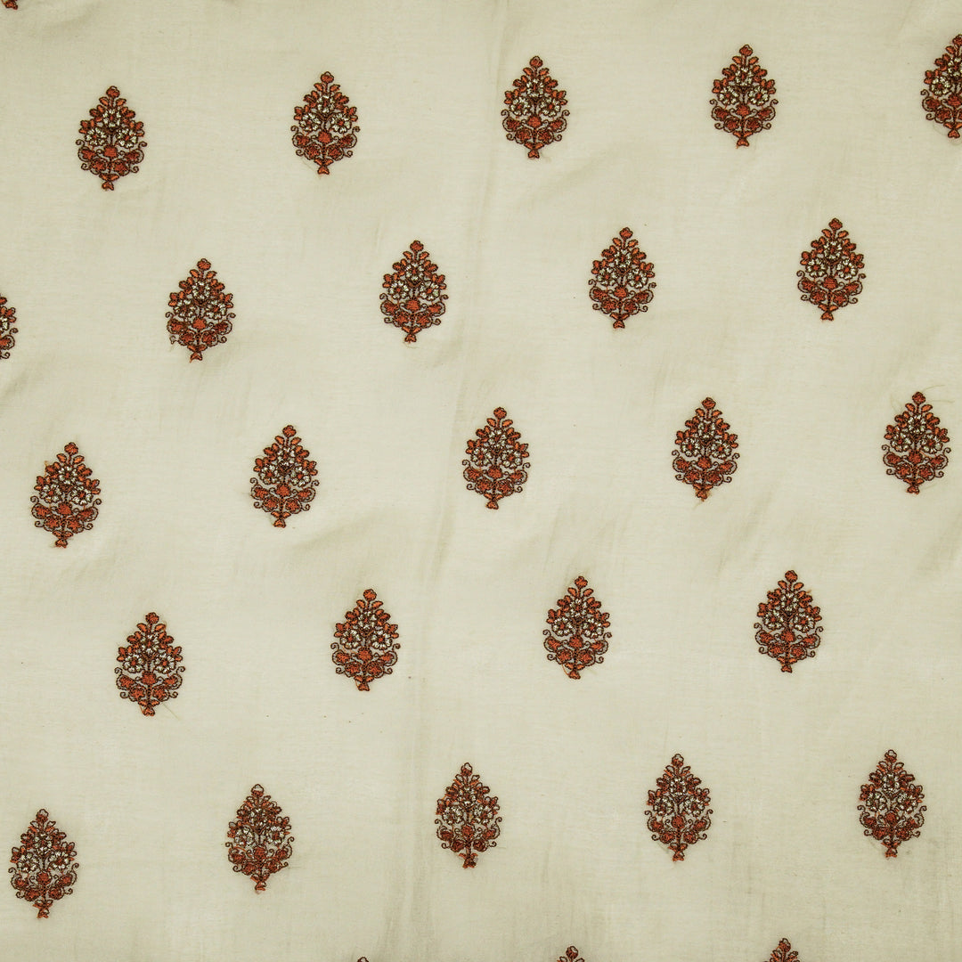 Lavika Buti on Cream Cotton Silk Embroidered Fabric