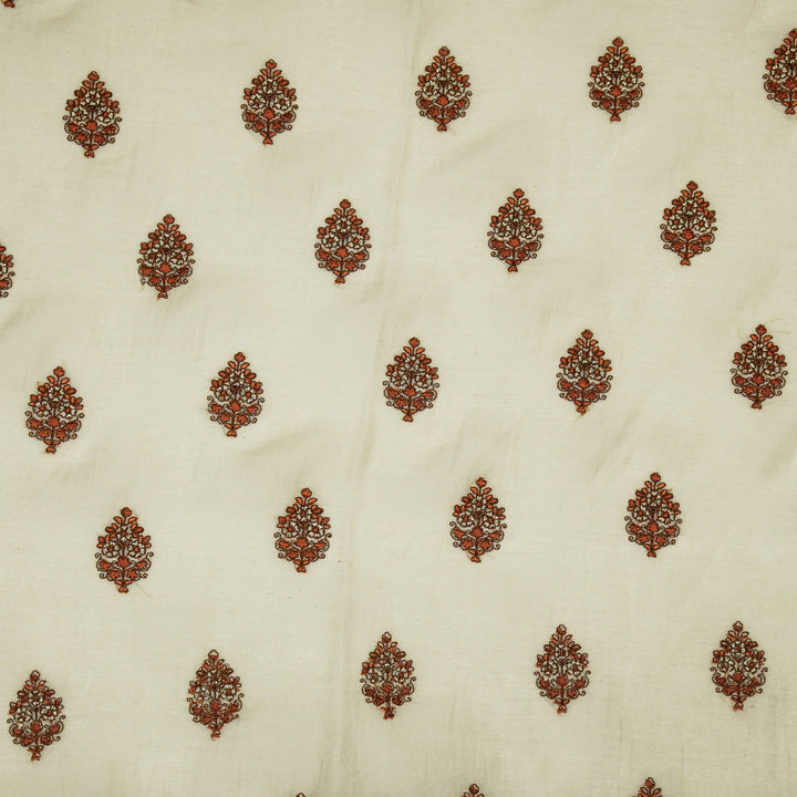 Lavika Buti on Cream Cotton Silk Embroidered Fabric