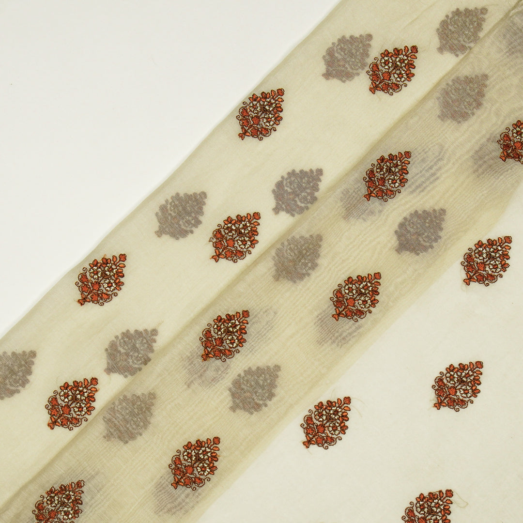Lavika Buti on Cream Cotton Silk Embroidered Fabric