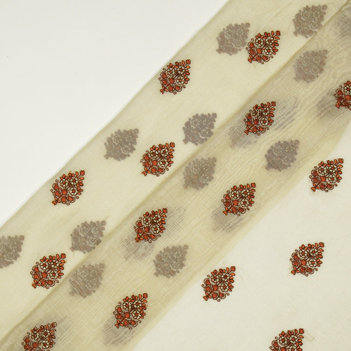 Lavika Buti on Cream Cotton Silk Embroidered Fabric