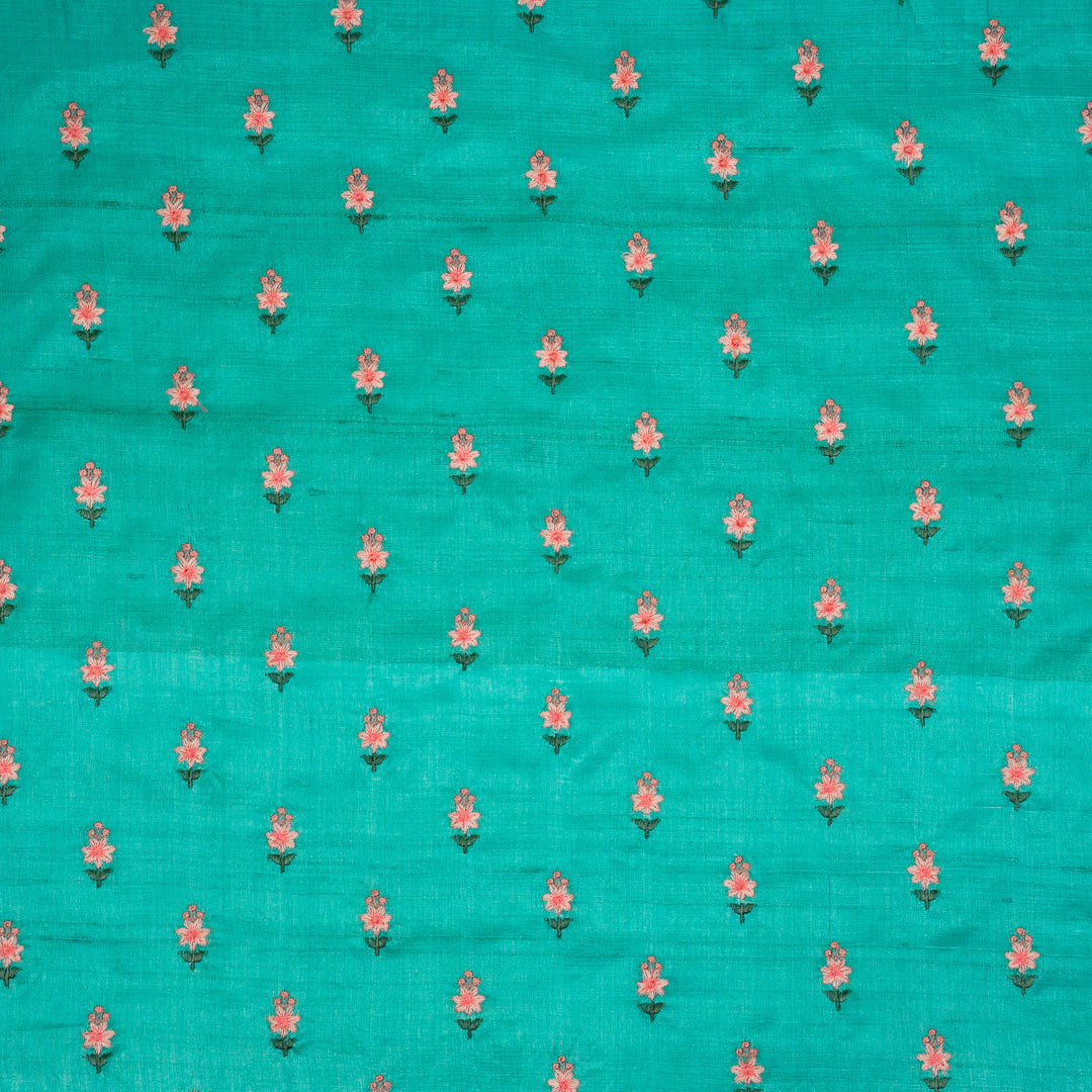 Adila Buti on Teal Tussar Silk