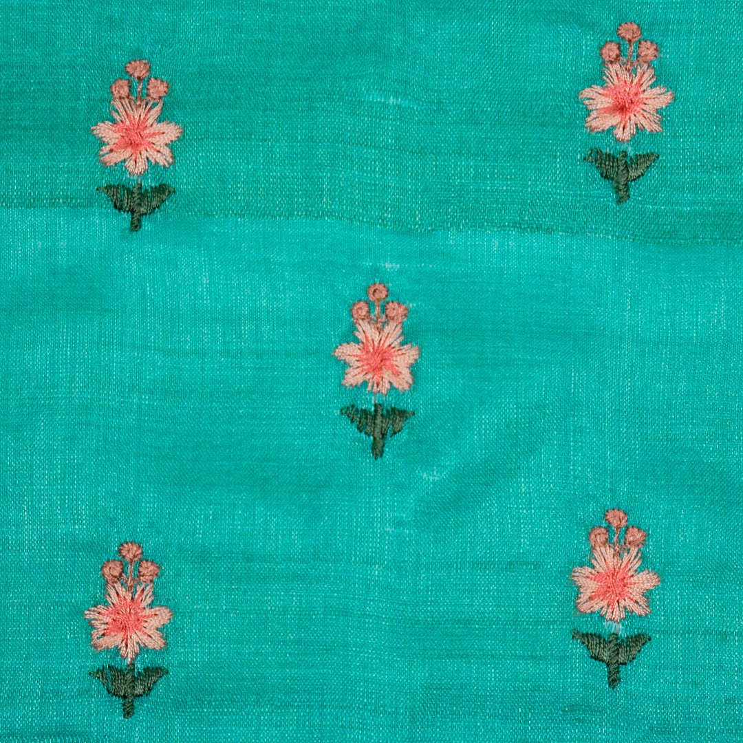 Adila Buti on Teal Tussar Silk