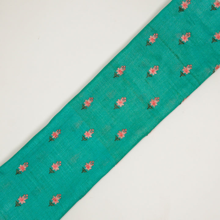 Adila Buti on Teal Tussar Silk