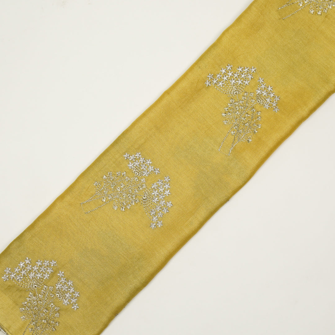 Baheera Buta on Gold Silk Chanderi Embroidered Fabric