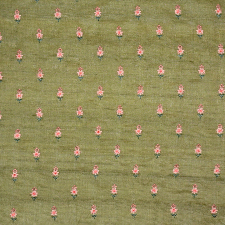 Adila Buti on Olive Green Tussar Silk