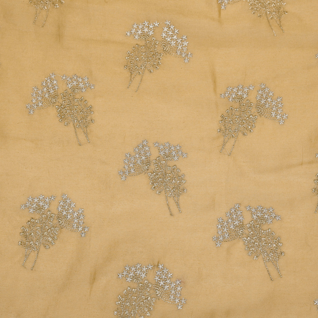 Baheera Buta on Almond Silk Chanderi Embroidered Fabric