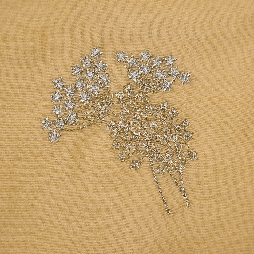 Baheera Buta on Almond Silk Chanderi Embroidered Fabric