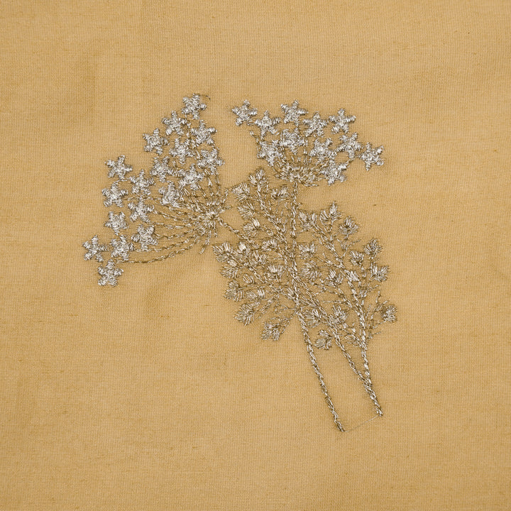 Baheera Buta on Almond Silk Chanderi Embroidered Fabric