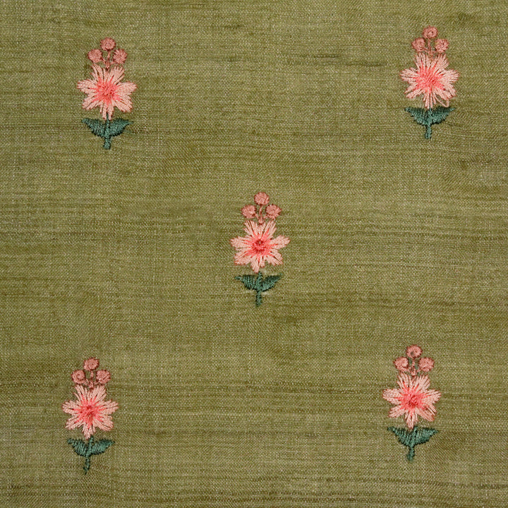 Adila Buti on Olive Green Tussar Silk