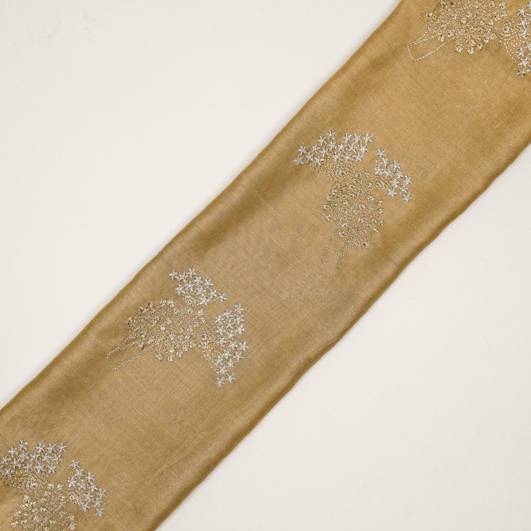 Baheera Buta on Almond Silk Chanderi Embroidered Fabric