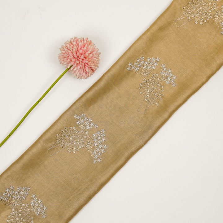 Baheera Buta on Almond Silk Chanderi Embroidered Fabric