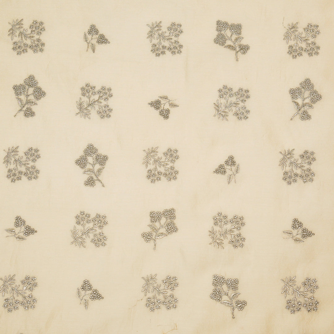 Lubna Buta Buti Mixture on Cream Silk Chanderi Embroidered Fabric