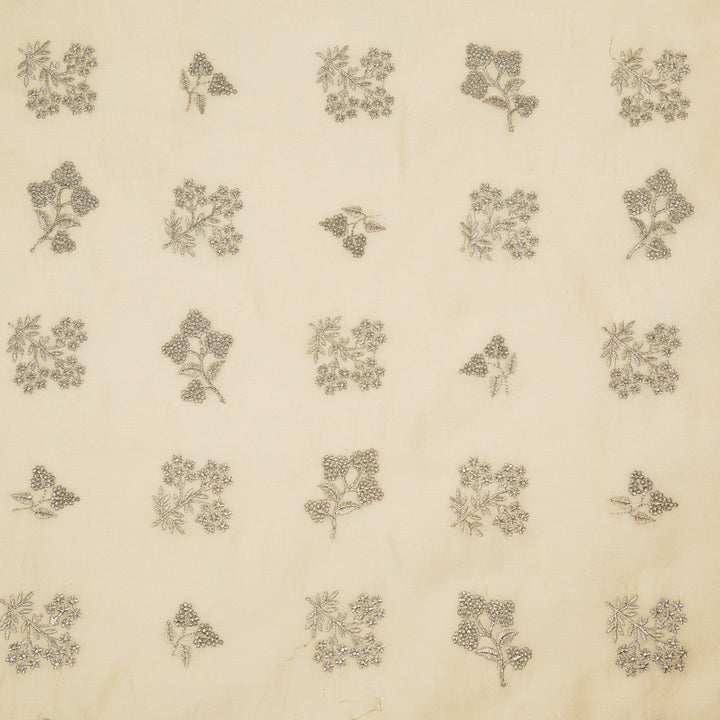 Lubna Buta Buti Mixture on Cream Silk Chanderi Embroidered Fabric