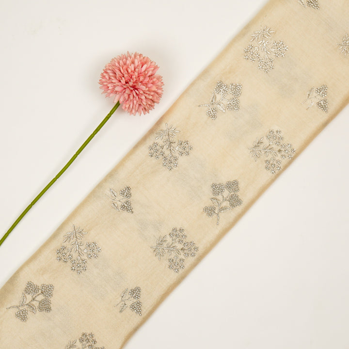 Lubna Buta Buti Mixture on Cream Silk Chanderi Embroidered Fabric