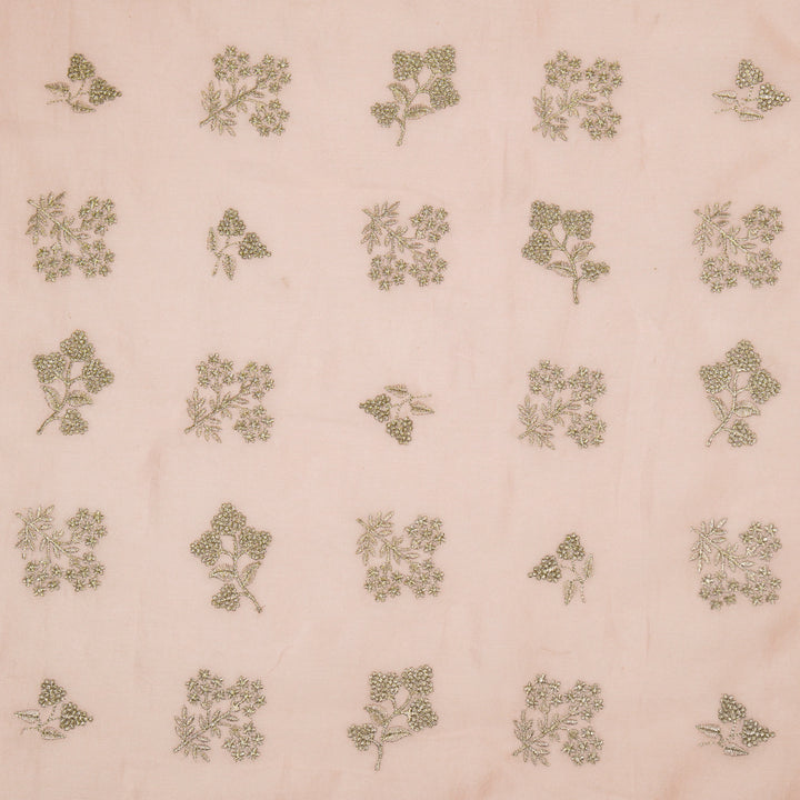 Lubna Buta Buti Mixture on Baby Pink Silk Chanderi Embroidered Fabric