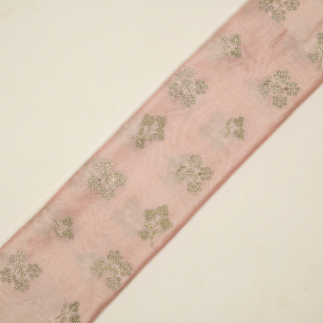 Lubna Buta Buti Mixture on Baby Pink Silk Chanderi Embroidered Fabric