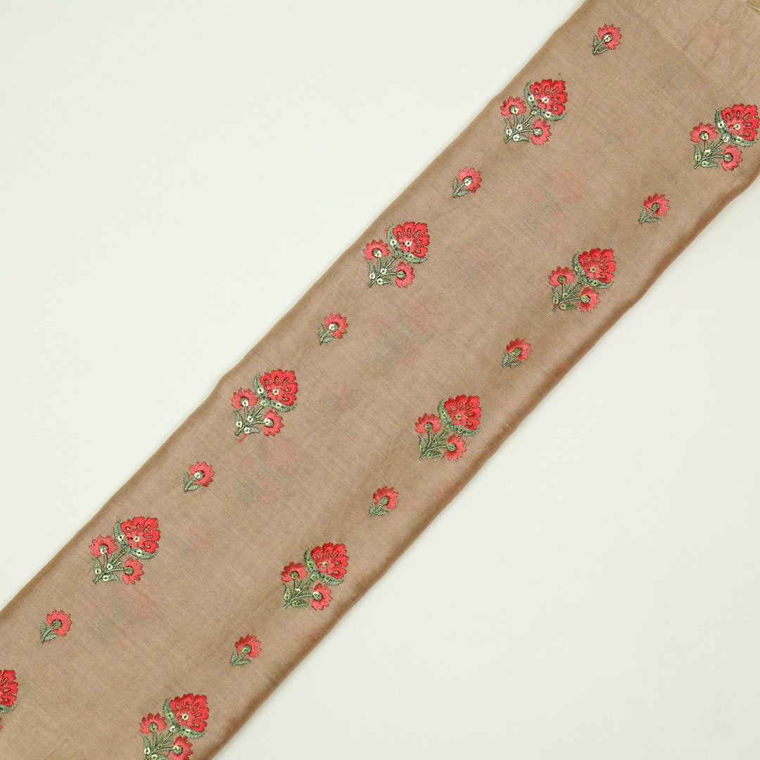 Gulika Buta Buti Mixture on Sand Silk Chanderi Embroidered Fabric