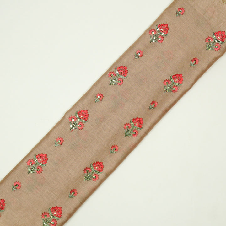 Gulika Buta Buti Mixture on Sand Silk Chanderi Embroidered Fabric