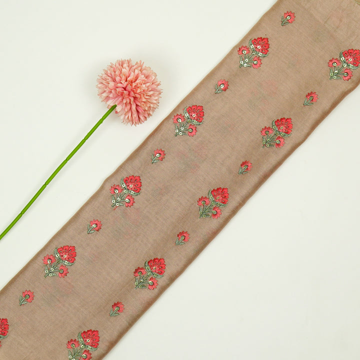 Gulika Buta Buti Mixture on Sand Silk Chanderi Embroidered Fabric