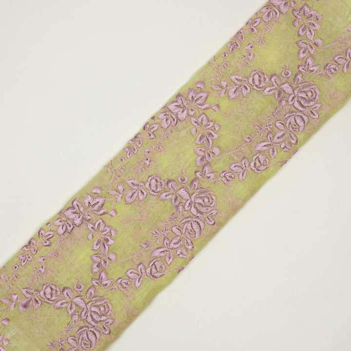 Nismah Jaal on Lemon Cotton Silk Embroidered Fabric