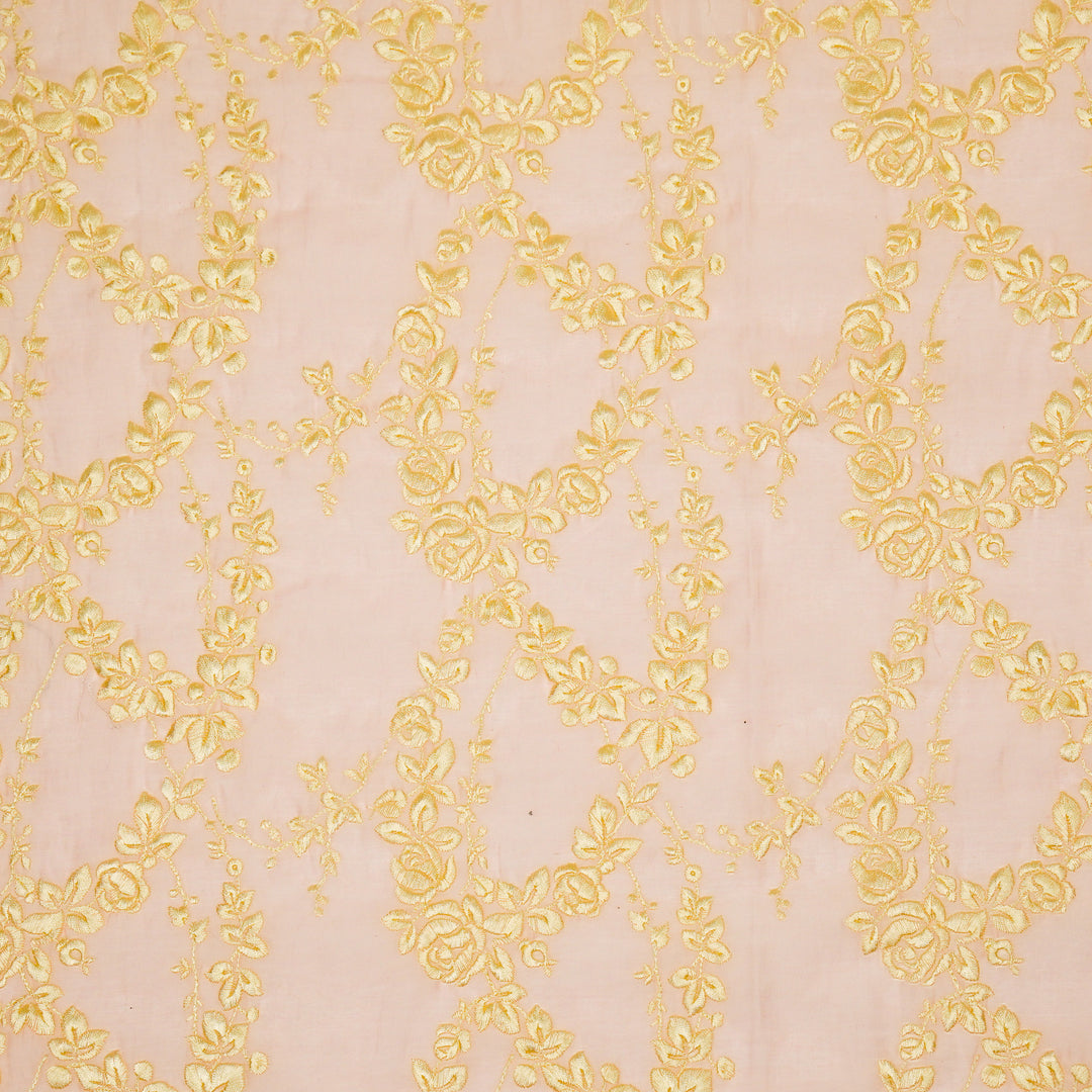 Nismah Jaal on Pink Cotton Silk Embroidered Fabric