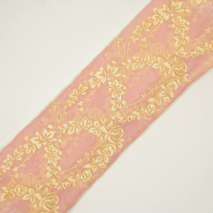 Nismah Jaal on Pink Cotton Silk Embroidered Fabric