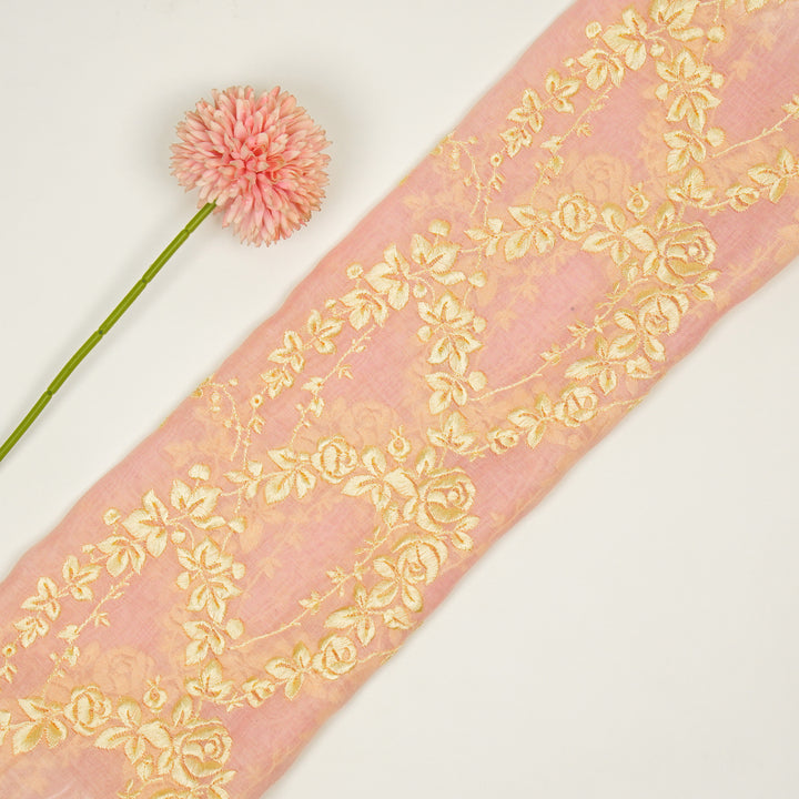 Nismah Jaal on Pink Cotton Silk Embroidered Fabric