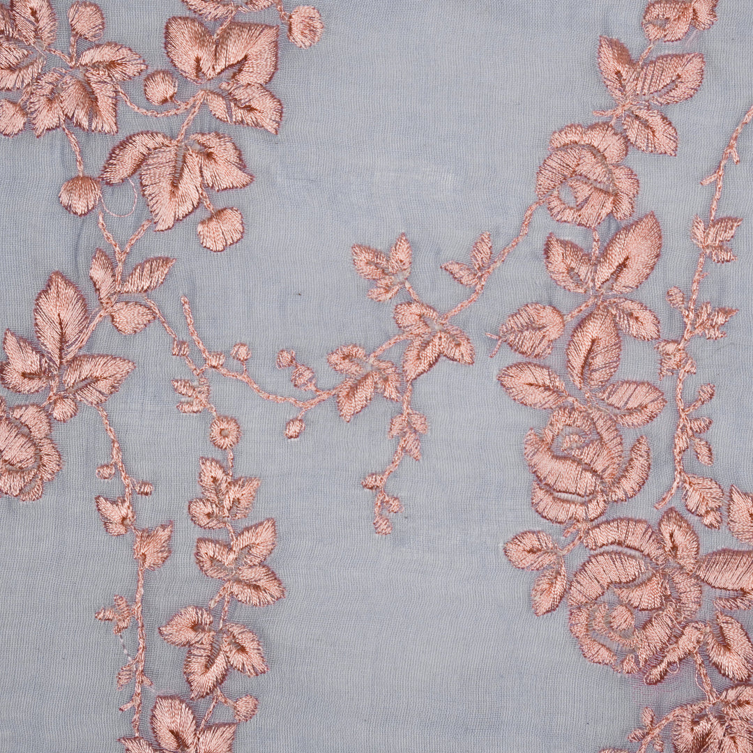 Nismah Jaal on Mauve Cotton Silk Embroidered Fabric