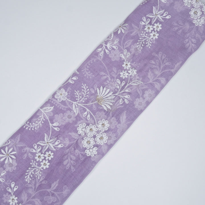 Aamodini Jaal on Lilac Cotton Silk Embroidered Fabric