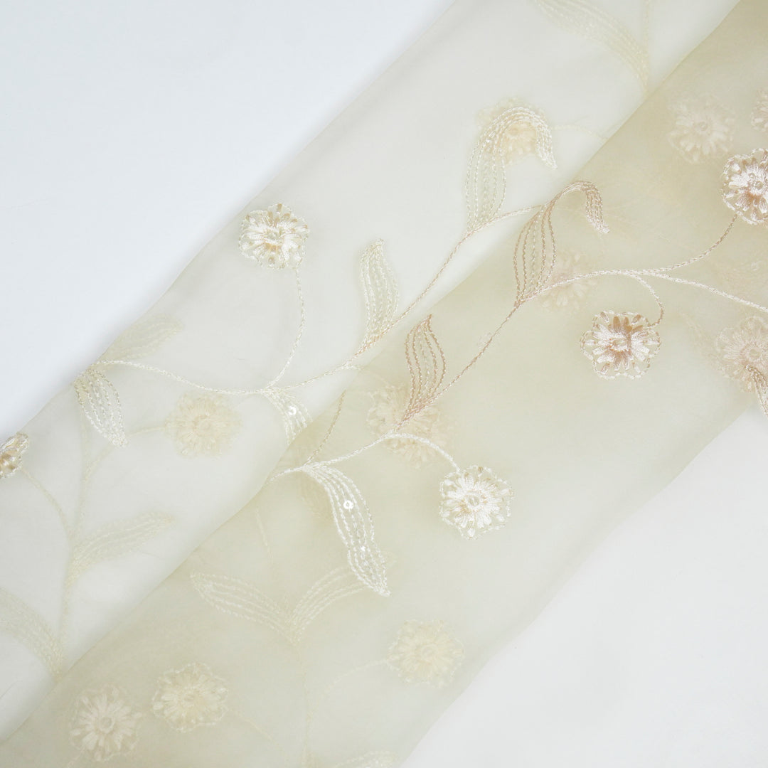 Navya Jaal on Cream Silk Organza Embroidered Fabric