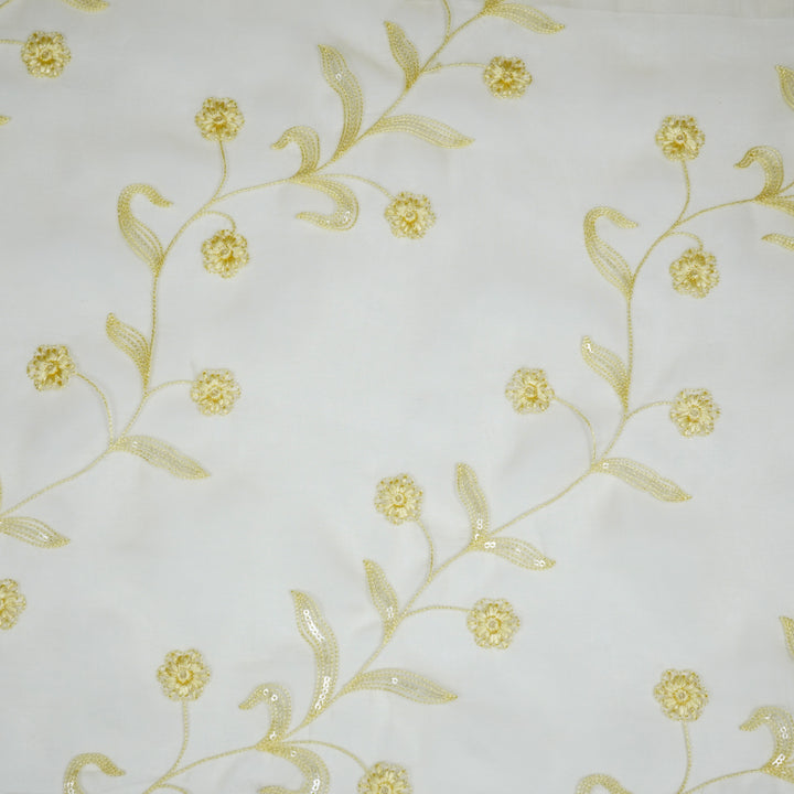 Navya Jaal on Lemon Silk Organza Embroidered Fabric