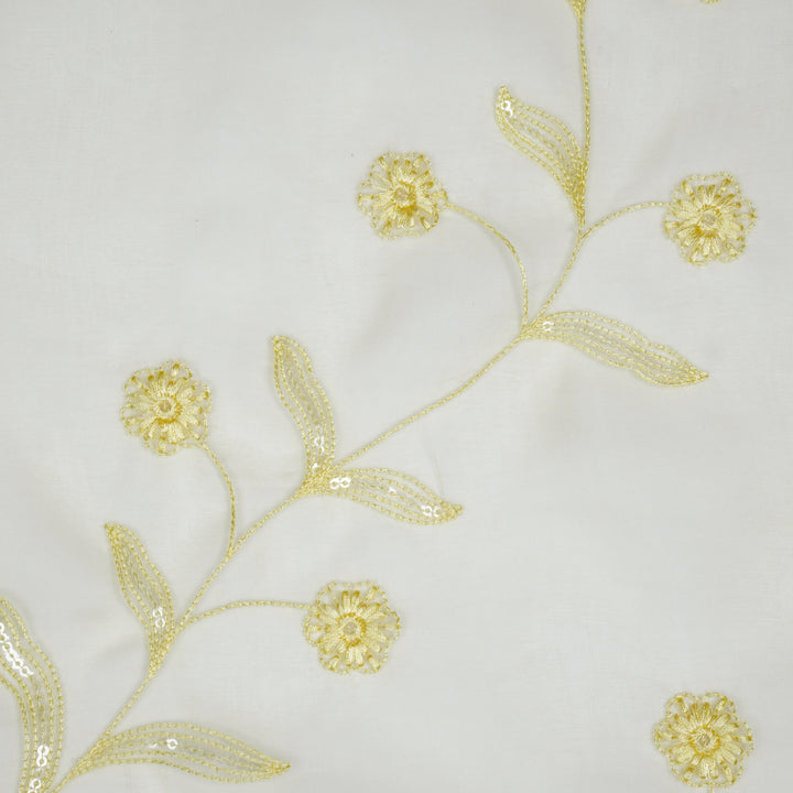 Navya Jaal on Lemon Silk Organza Embroidered Fabric