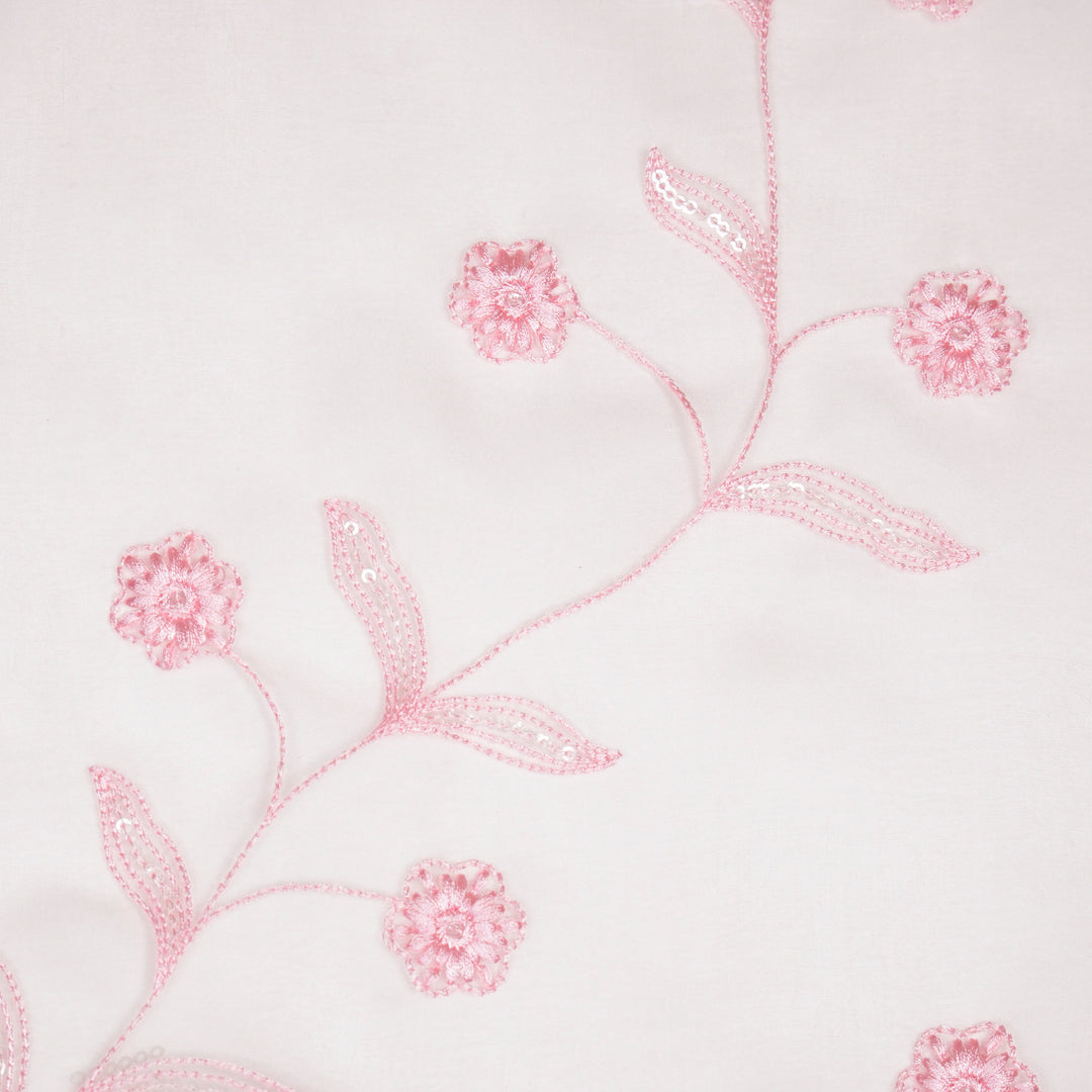Navya Jaal on Blush Silk Organza Embroidered Fabric
