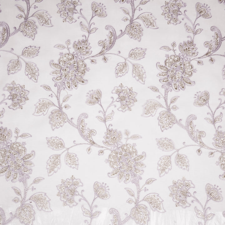 Aanwika Jaal on Lavender Silk Organza Embroidered Fabric