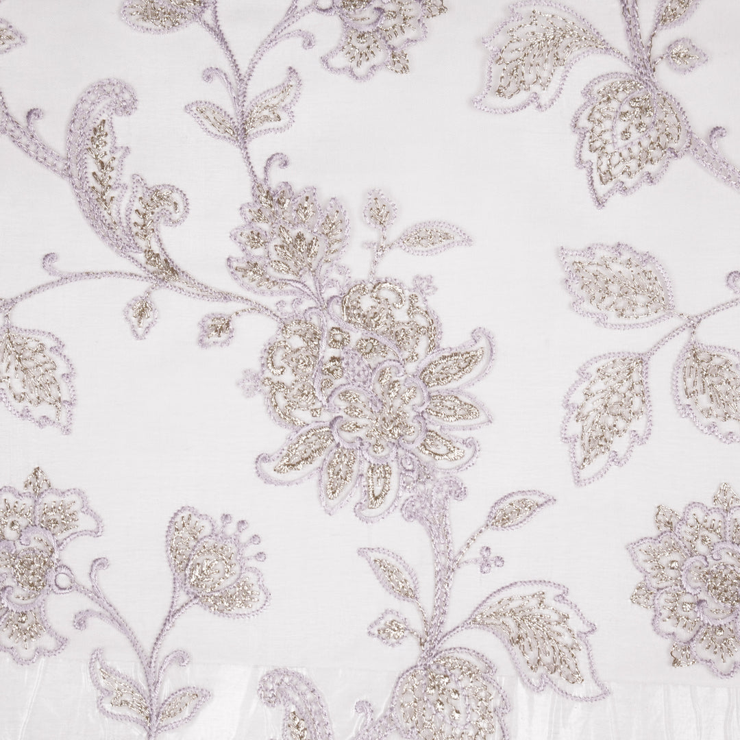 Aanwika Jaal on Lavender Silk Organza Embroidered Fabric