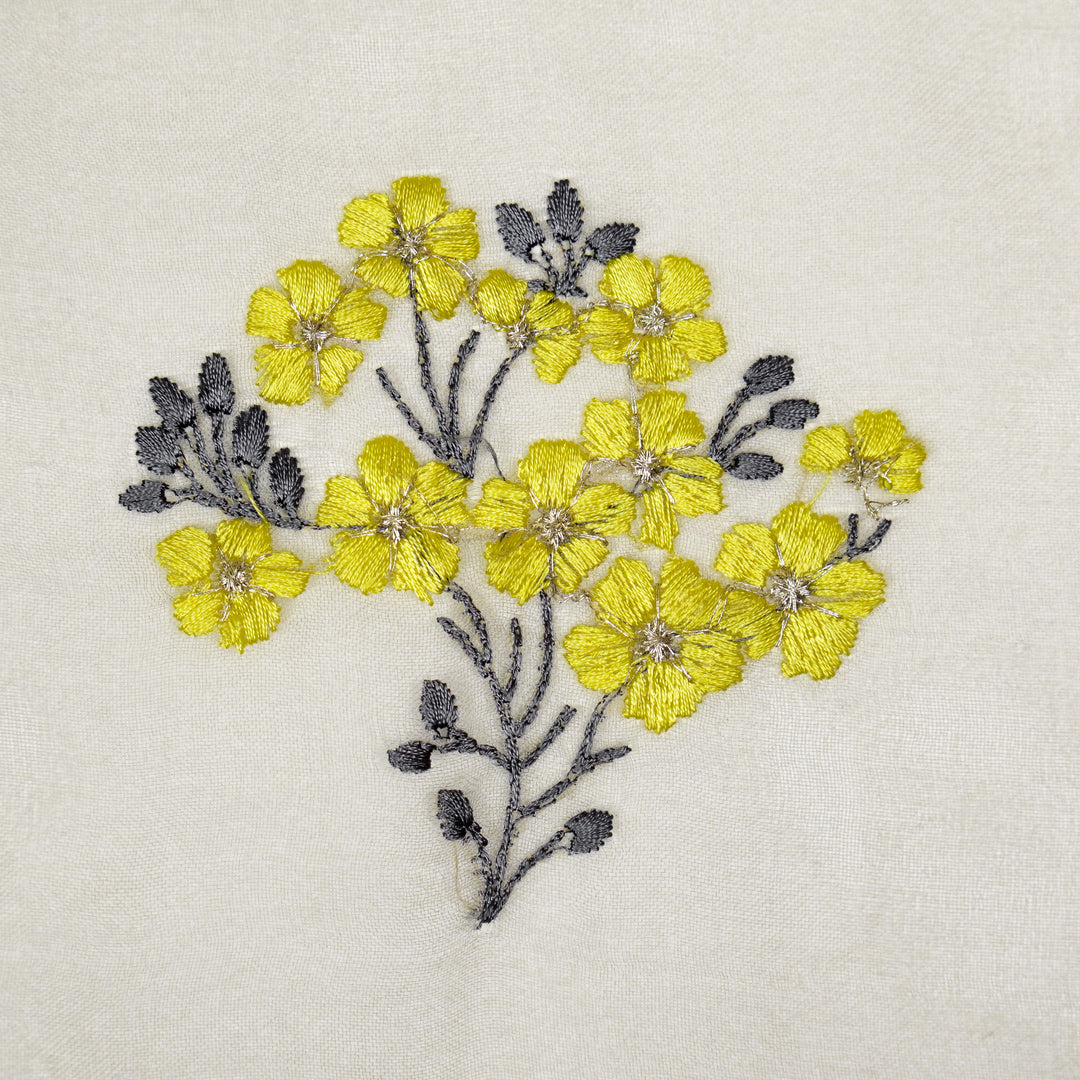 Lamia Buta on Grey Imported Silk Organza Embroidered Fabric