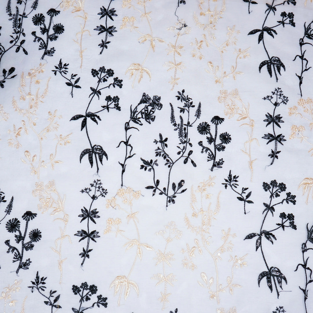 Trisha Jaal on Lavender Silk Organza Embroidered Fabric