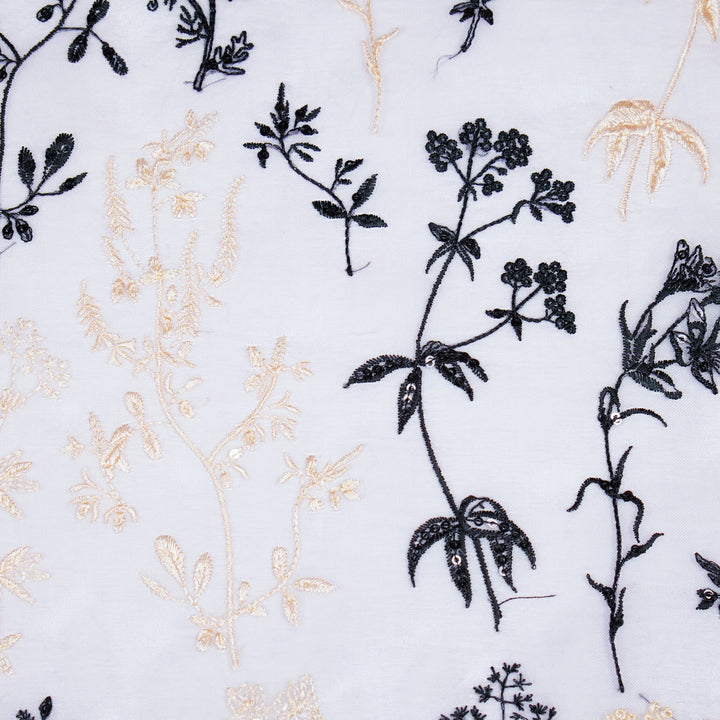 Trisha Jaal on Lavender Silk Organza Embroidered Fabric